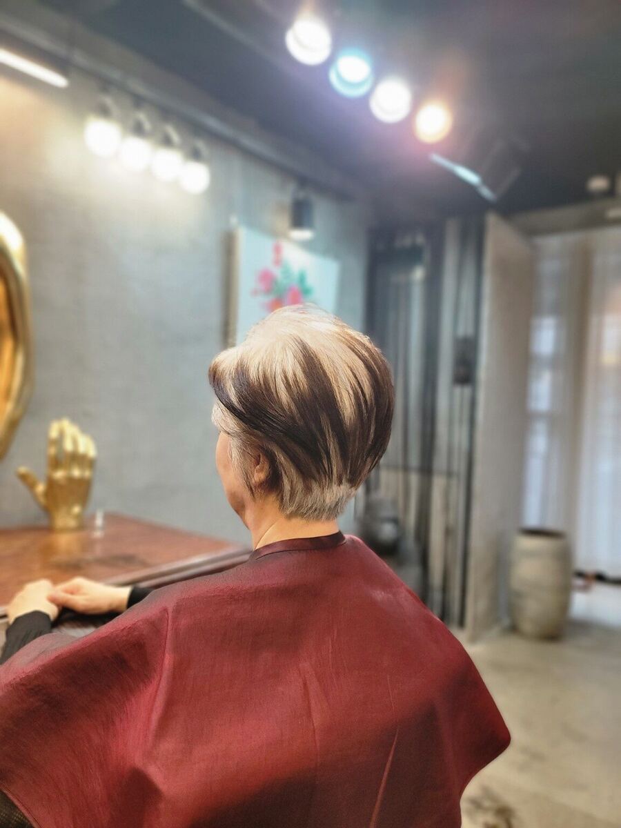 염색보다 먼저, 커트로 고잉그레이를 시작했습니다 후 모습 2