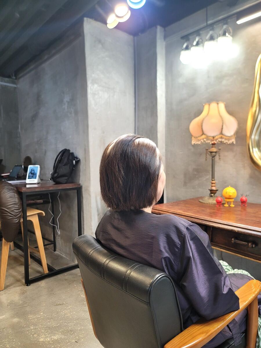 염색보다 먼저, 커트로 고잉그레이를 시작했습니다 전 모습